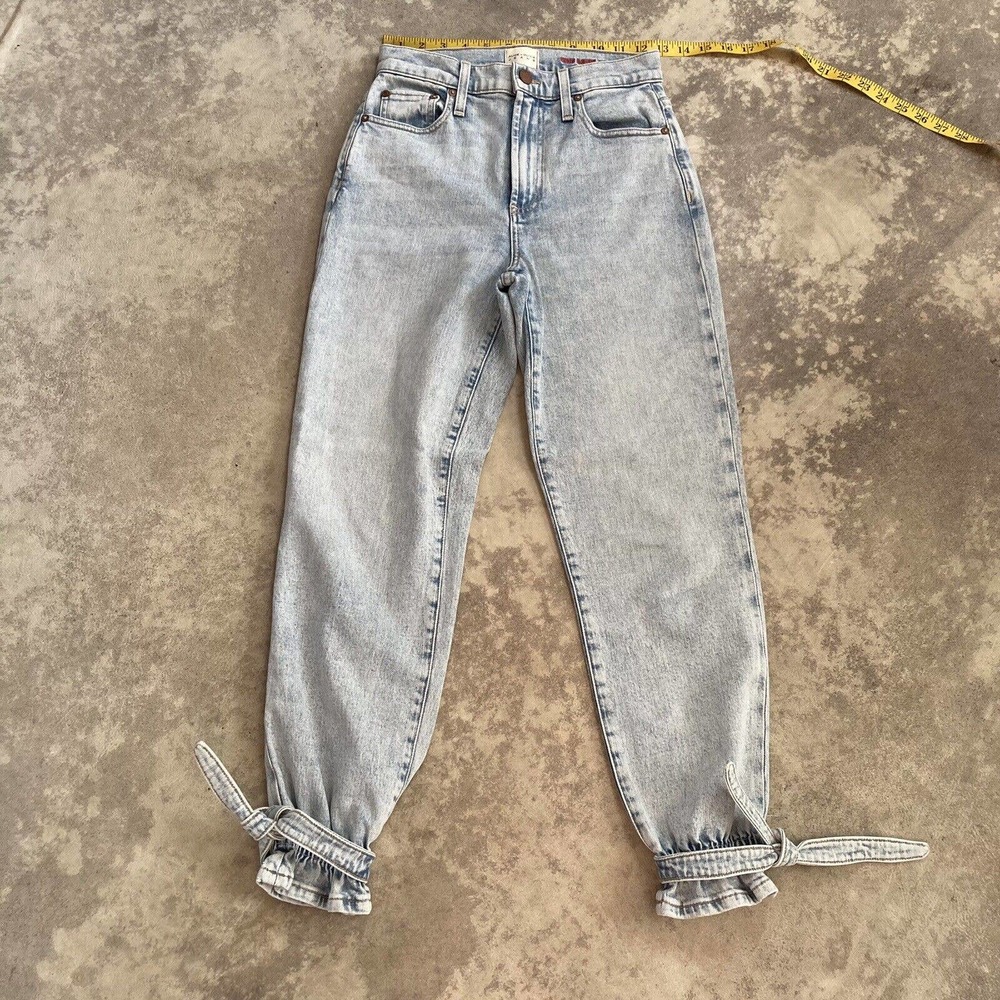 ALICE + OLIVIA JEANS Amazing High Rise Elastic Ankle Tie Blue Jeans Size 25 New